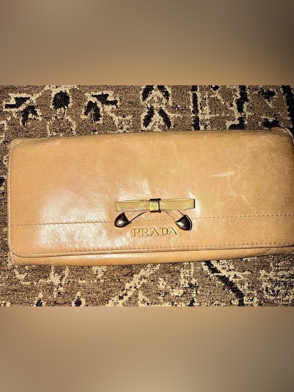 Prada Leather Wallet in Brown